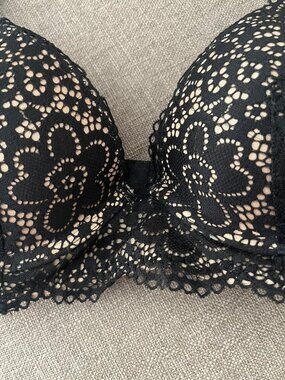 Aerie Real Power Plunge Push-Up Bra, black, 32 b, like new
